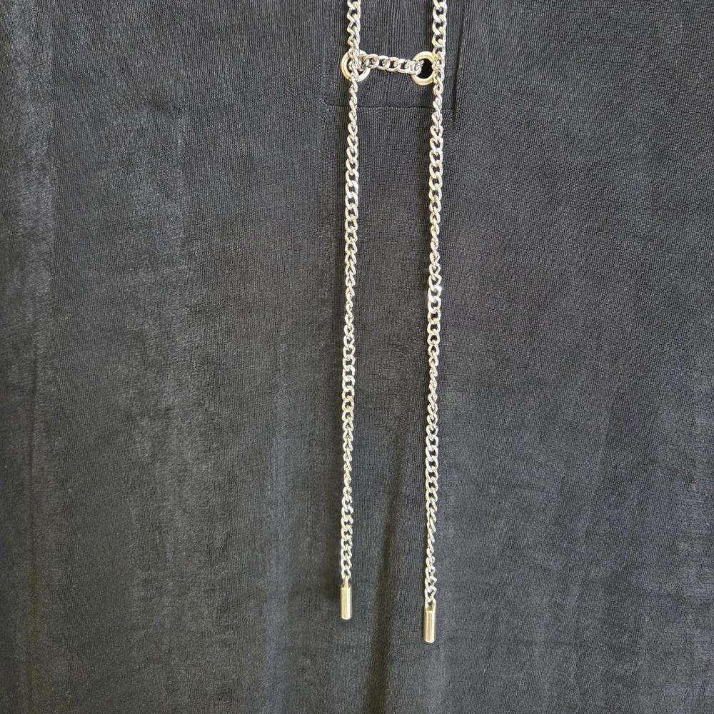 Travelers By Chico's Classic Hardware Lace Up V- Neck Top, Black, Size 1, Medium - Picture 13 of 13